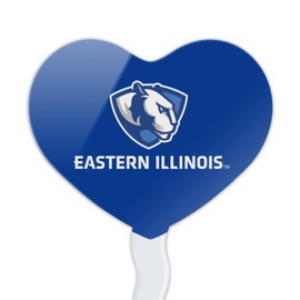Eastern Illinois University Panthers Logo Heart Love Cupcake Picks Toppers Decoration Set of 6