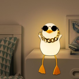 Hinittey Duck Night Light, Cute Benson Ducks Lamp, Silicone Goose Nightlight with Dimmer & Timer for Room Decor, Weird Gifts for Kids, Baby, Girls,Boys, Women, Children, Teen-Hip Hop Duck