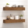 ROOREVO Wall Floating Shelves, Rustic Wood Wall Shelf Handmade (Light