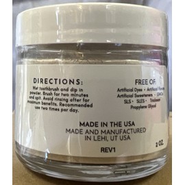 Living Well with Dr. Michelle Fluoride Free Tooth Powder 2oz Hydroxyapatite Remineralizes Teeth Citrus Flavor