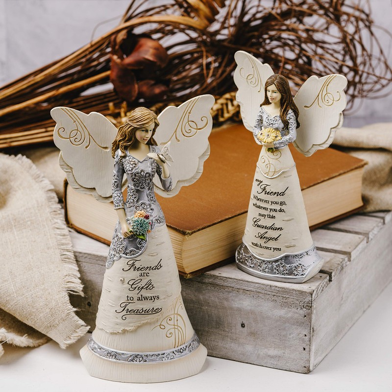 Elements Pavilion Gift Company Mother Guardian Angel Figurine, 6", Purple