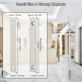 Magnetic Door Catch, Jiayi 30 LB Cabinet Door Magnetic Catch Heavy Duty, 2 Pack Magnets Door Closer, Screw on Magnet Closet Door Catch, Double Drawer Magnets Latch for Wardrobe Cabinets Closing