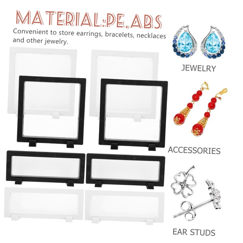 Levemolo 8pcs Floating Jewelry Display Frame Transparent Necklace Bracelet Showing