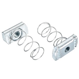 sourcing map Strut Spring Channel Nut Regular, 30Pcs M8x34.5 Carbon Steel Zinc-Plating Long Spring Nuts for Strut Channel Mounts Solar Panel