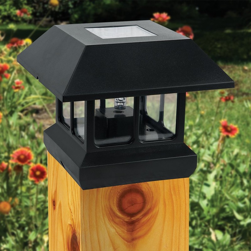 Sterno Home GL23124 GL23124BK Paradise Plastic Solar Post Light with