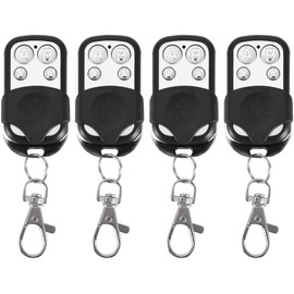 Qiilu Llavero de Control Remoto de 4 Piezas, Llavero de Control Remoto inalámbrico de clonación Universal para Puerta de Garaje de Coche 433 MHz duplicar Mando Garaje,Mando Garaje Universal