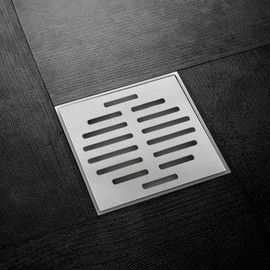 Vonty Stainless Steel Square Floor Drain Cover 6 Inch 14 Holes Silver Tone