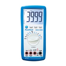 PeakTech 3340 Digital Multimeter 4000 Counts mit großer LCD Anzeige, CAT III 600V / 10A AC/DC, Auto-Range, P 3340, Blau