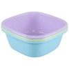 Afromy Colorful Square Plastic Washing Basins, 12 Quart Kitchen Dish