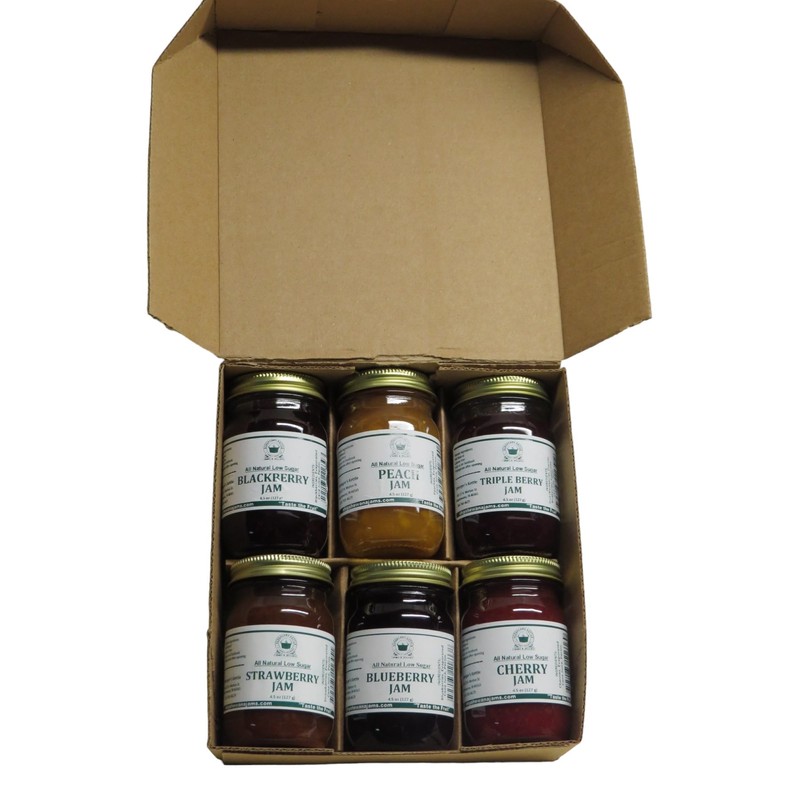 Low Sugar all Natural Jams Gift Box (6-4.5 oz jars