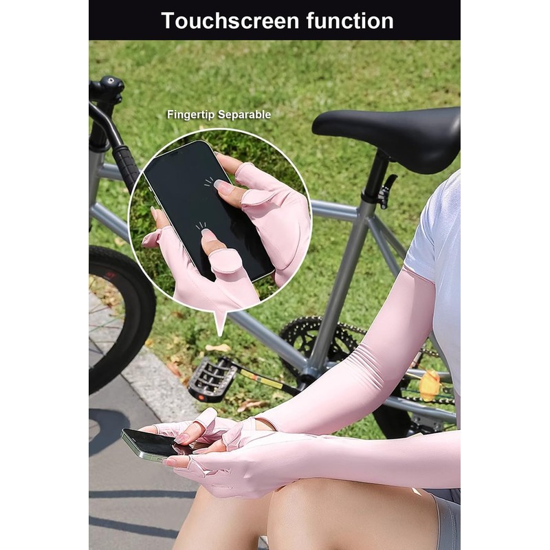 Ultra Thin Long Sleeve Uv Protection Gloves Women, Breathable Touchscreen