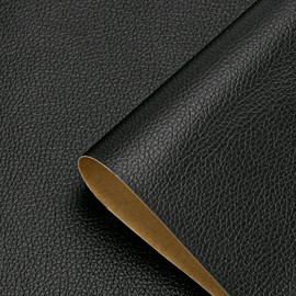 Self-Adhesive Faux Leather Repair Sheet for Furniture and Upholstery – Black, Approx. 19.7 x 13.8 in