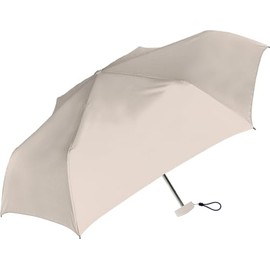 Nakatani Natural Basic Women's Folding Umbrella, Plain Flat Beige, [723-002], Hand Open, Rib Size: 19.7 inches (50 cm), Lightweight Aluminum Ribs