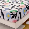 NATURETY Bedding Fitted Sheet with Deep Pocket,Thicken Printed Flower Fabric
