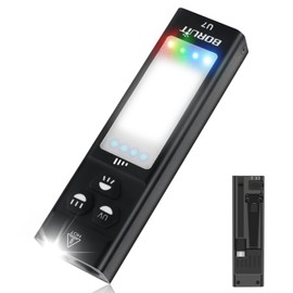 BORUIT U7 Small Flashlight Super Bright with 365nm UV, Red Blue Green Side Light, Magnetic, Clip on Pocket Led Flashlights USB-C Power Output for Home EDC Travel Emergency