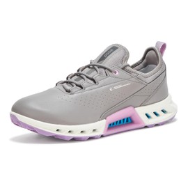 ECCO Women's Biom C4 Gore-tex Waterproof Golf Shoe, Steel/Lavender Mist, 7-7. 5