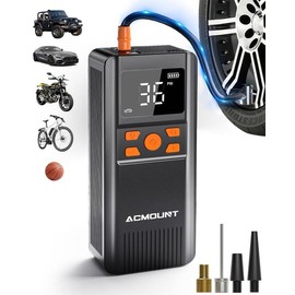 Cordless Tire Inflator Portable Air Compressor, 150PSI Portable Air Pump for Car, 2X Faster Inflation Electric Air Compressor with LCD Screen/Gauge/Light for Motorcycle, Bike, Ball