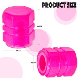 MEAJOO 8PCS Fluorescent Tire Valve Stem Caps, Luminous Car Tire Air Cap, Corrosion Resistant Leak-Proof Wheel Valve Cover, Universal for Cars, Trucks, Bikes, Motorcycles, Bicycles(Pink)