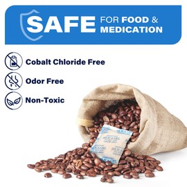 LotFancy 15 Packs 20Gram Silica Gel Desiccant Packets, Non-Toxic Food Safe Moisture Absorber Bag for Gun Camera Cabinet Closet Storage, Pet Food Desiccant, Odorless