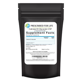Prescribed for Life Calcium D Glucarate Powder, Pure CDG Fine Powder, USP Grade, Vegan, Gluten Free, Non GMO (2oz / 56g)