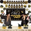 Graduation Decorations Class of 2025 Gold Black Graduation Party Supplies