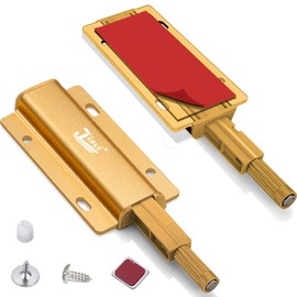 Magnetic Push Latches for Cabinets Jiayi 2 Pack Push to Open Door Latch Heavy Duty Touch Latches Kitchen Door Push Release Latch for Drawer Closure Push Catch Pop Out Cabinet Hardware Gold