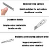 LJFEA Stainless Steel Nail File with Non-Slip Handle and Leather