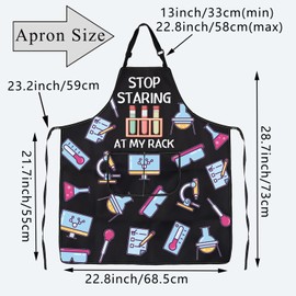 PLITI Lab Technician Apron With Pockets Science Lab Apron For Stop Staring At My Rack Medical Laboratory Lab Technician Gift (Stop Staring APU)