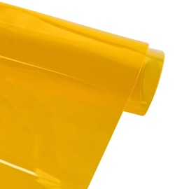 ONEART Yellow Transparent Vinyl Fabric 91 x 135 cm, Multi-Purpose Clear Waterproof TPU Fabric Sold by the Metre for Sewing Crafts and Home Decor