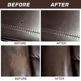 DEWEL Repair Cream Kit, Dark Brown Leather Balm - 11 Pcs Leather Repair Balm for Purse, Sofas, Chairs, Couches, Shoes - Recolor, Renew, Aged, Faded, Scratched, Cracked, Peeling and Scuffed Leather