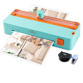 MECOLOUR Thermal Laminator Machine,3-in-1 Laminator with Built-in Paper Trimmer,Hole Punch & Corner Rounder,A4 Laminating Machine Fast 3-Min Warm-Up,Ideal for Teachers,Offices,Business or Home 110V