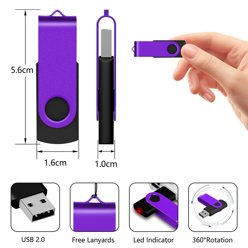 AreTop USB Flash Drive 4GB 50 Pack, Memory Stick 2.0