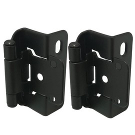 Smbbit Partial warp 1/2 inch Inset Cabinet Hinges Overlay Cabinet Hinges 4 Pack Matte Black