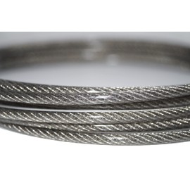 Wire Rope 3 / 4 mm 15 m Railing Rope 3/4 mm Stainless Steel 7X7 Coated PVC Clear EN 1.4401 Medium Soft A4 NIRO Nirosta