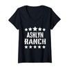 Womens Ashlyn Ranch Family Reunion Squad First Last Name V-Neck