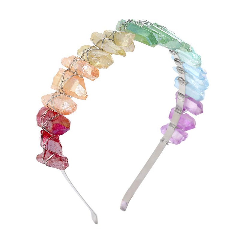 Raw Crystal Quartz Headband Crown - Rhinestone Tiara Mermaid Crown