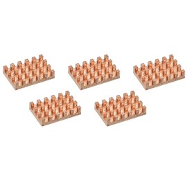 sourcing map Pack of 5 Heatsink Kit Pure Copper 14 x 9 x 3 mm for IC Chip MOS Memory Heat Dissipation with Thermal Pads
