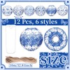 12 Pcs Blue and White Paper Lantern 8 Inch Chinoiserie