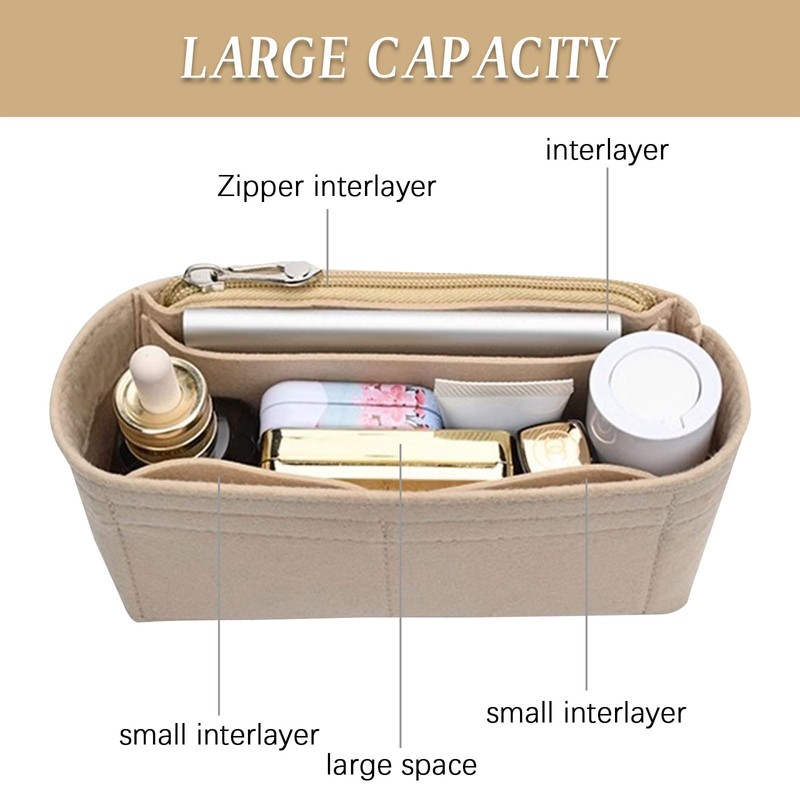 GWAWG Bag Insert Organizer,Organizer for Longchamp,Multi-Pocket Bag Insert Organizer With