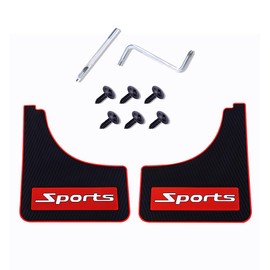 Pack of 2 Car Mud Flaps, Universal Splash Guard, Rubber Mud Protection, No Collision (Red)
