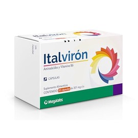 Italvirn  Suplemento Alimenticio  Aminocidos y Vitamina B6  Complemento Nutricional  Caja con 50 Cpsulas                                              