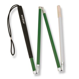 Reizen 4-Section Low Vision Aluminum Folding Cane - Reflective - 46-in