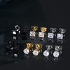Thunaraz 6 Pairs Stainless Steel Stud Earrings for Men Women