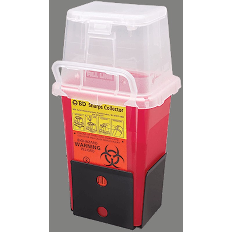 BD 305489 Multi-Use One-Piece Sharps Collector, Hinge Cap with Petals,