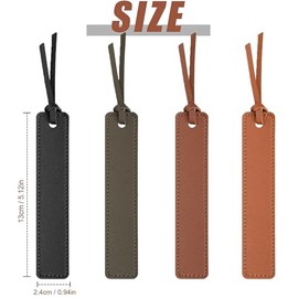 4 Piezas Leather Bookmark, Classic Stitched Bookmark, Bookmarks with Leather Rope, Page Markers Reading Gifts for Book Lovers, Readers, Leather Book M