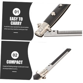 Baluue 1pc Foldable Metal Spring Comb Handle Portable Travel Comb for Men Lightweight and Stylish Random Pattern for Easy Hair Care The Go