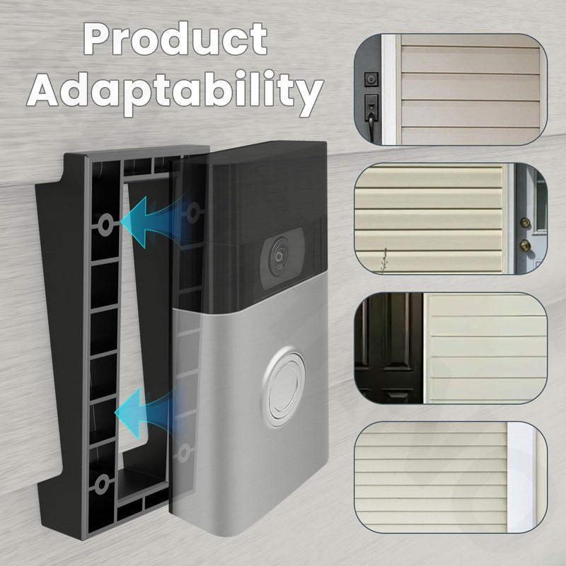 AMTHKNO Video Doorbell Vinyl Siding Mounting/Adapter Angle Adjustment Plate W/Hardware,