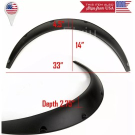 SDeelCase 1.75" F 2.75" R ABS Carbon Effect Flexible 4 Pieces Wide Fender Flares For Dodge