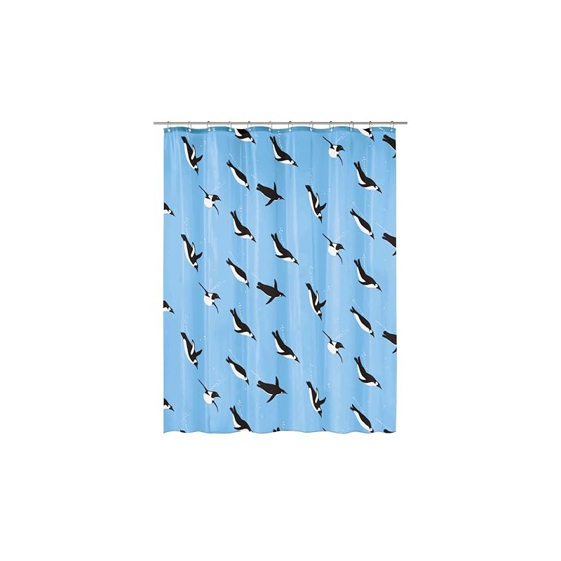 Kleine Wolke Penguin Shower Curtain 180 x 200 cm Blue