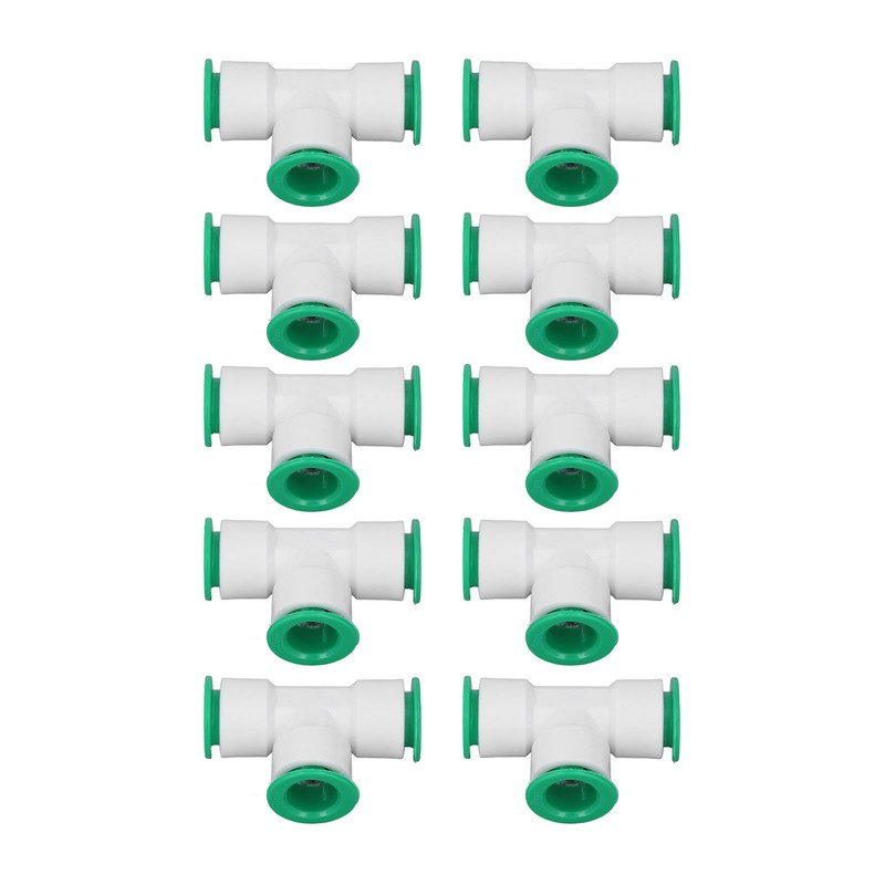 10Pcs Tee Connector 3 Way Quick Connect Push Water Pipe